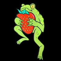 Strawberry Frog Handpainted Woodcutout