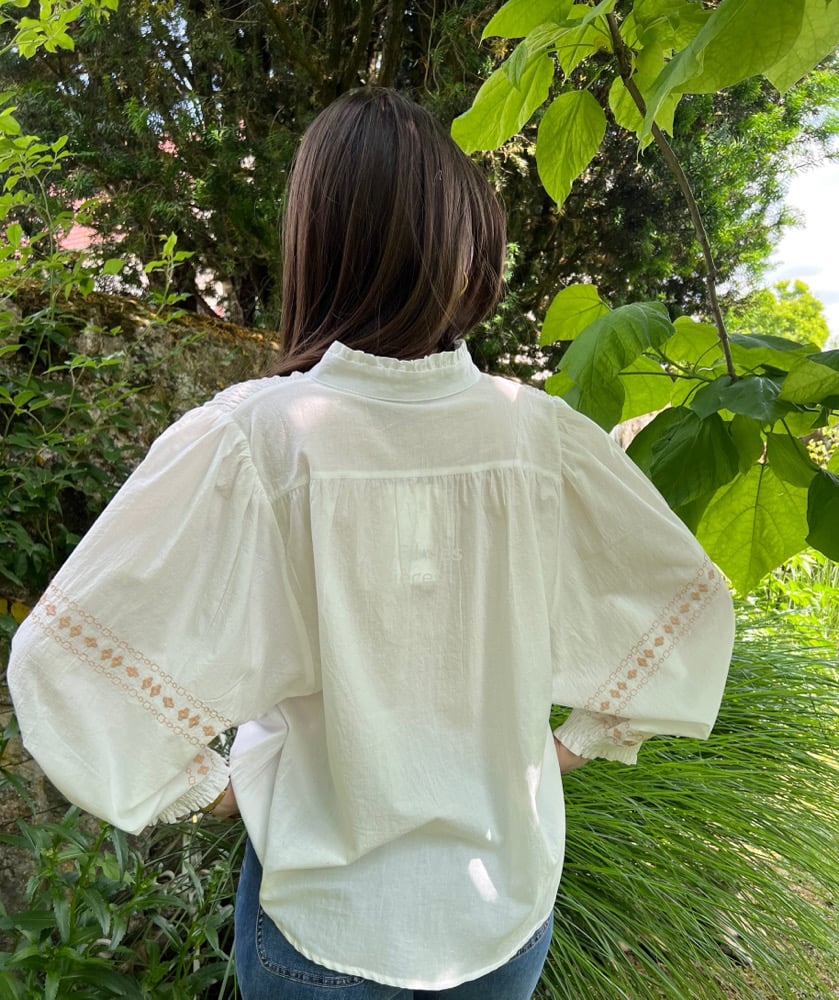 Image of Blouse Bohème "LARA" Ivoire Brodé T1 - T2 -T3