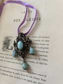 Très grand pendentif en argent et pâte de verre turquoise, XIXème siècle !