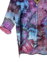 Image 4 of ♻️ UPCYCLED L 100% Linen Tunic in Warm Earthy Ice Dye