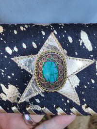 Image 5 of Woodstock cross body/ passport bag - Black and turquoise stone
