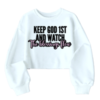 Image 1 of Watch The Blessings Flow Cropped Sweatshirt 