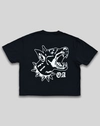 Image 1 of Women's Cropped Offseason Doberman Shirt (Black)
