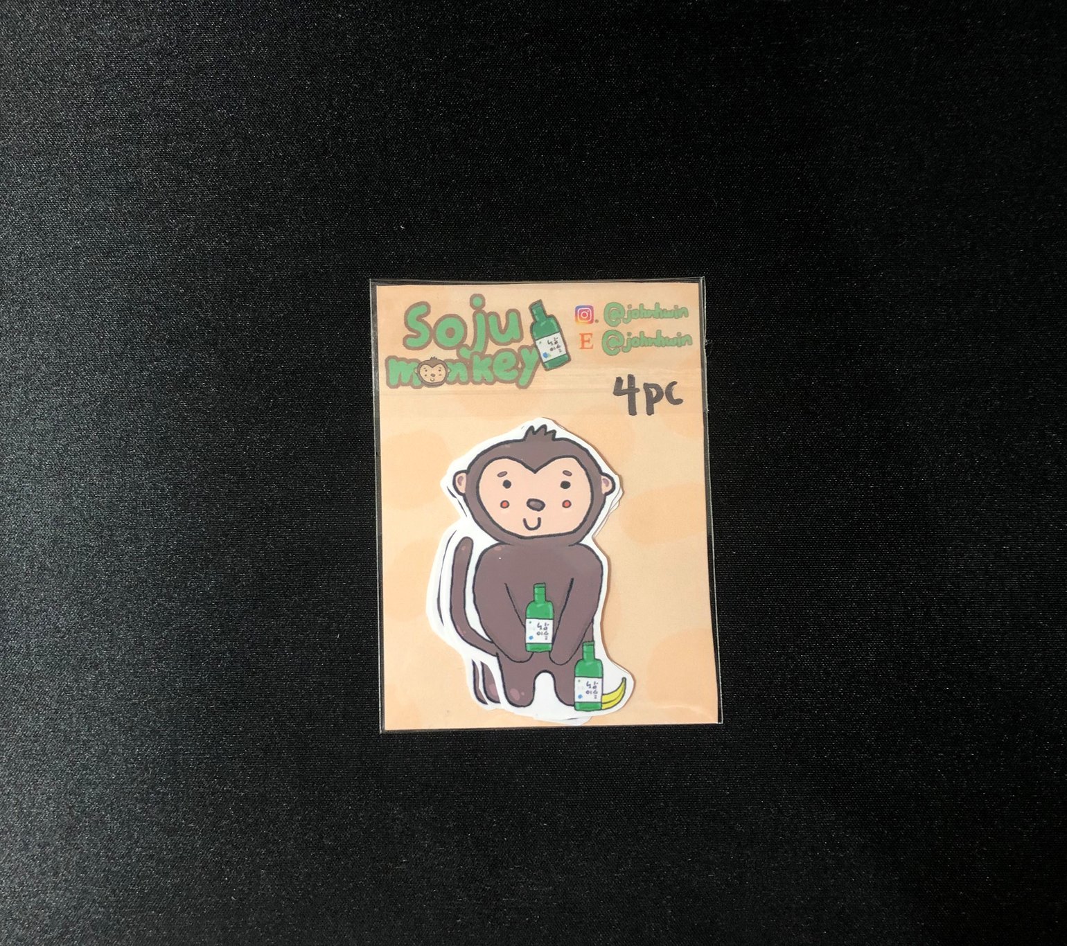 Image of "Soju Monkey" Vinyl Sticker Pack 4pc