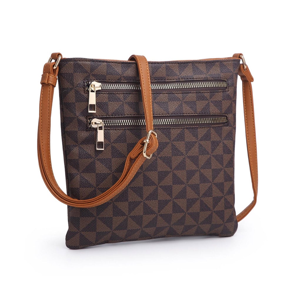 Image of Classic Crossbody Dual Zipper - Coffee