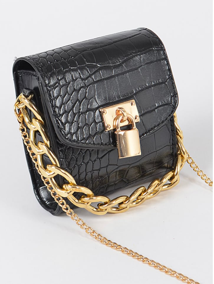 Black Crossbody Purse Chain  Mini Chain Crossbody Bag Black