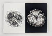 Image 3 of "Age" Black & White - Our original tree ring block art print on recycled paper.
