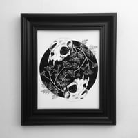 Image 1 of Cat skulls with hemlock print