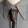 Ironwood and Sterling Silver Bolo Tie with Apache Kachina made by Bob Woods