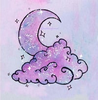 Image 3 of Dreamy Moon Embellished Art Print
