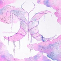 Lavender Moonfly Embellished Art Print