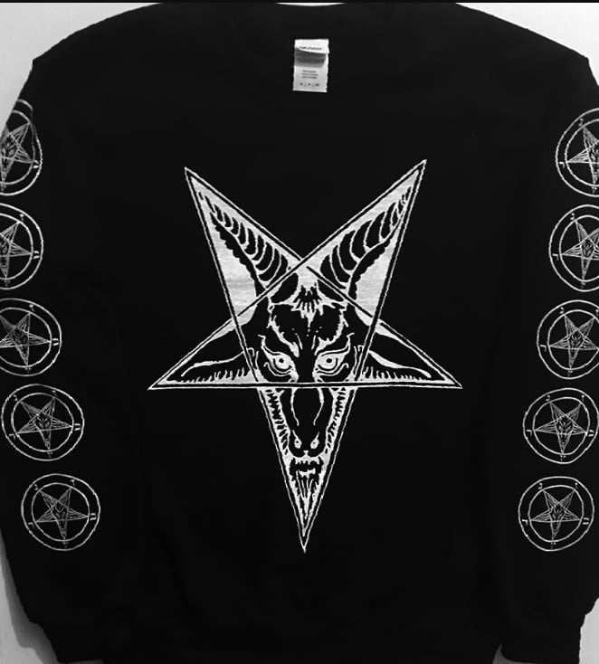 Image of Baphomet Goat Head - Sweatshirt with Sleeve prints