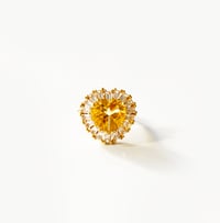 Image 1 of Golden citrine topaz heart ring