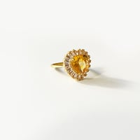 Image 2 of Golden citrine topaz heart ring