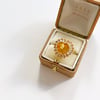 Golden citrine topaz heart ring