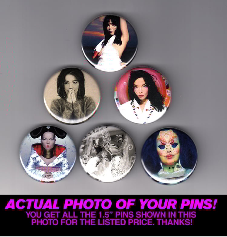 Image of Bjork - Set of Six 1.5" Pins