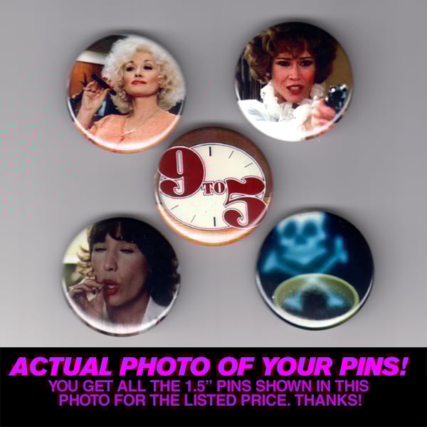 Image of 9 to 5 -  Set of Five 1.5" Pins