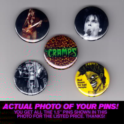 Image of The Cramps - Set of Five 1.5" Pins 