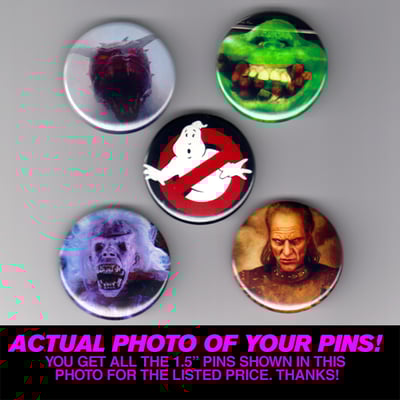 Image of Ghosts/Ghostsbusters -  Set of Five 1.5" Pins