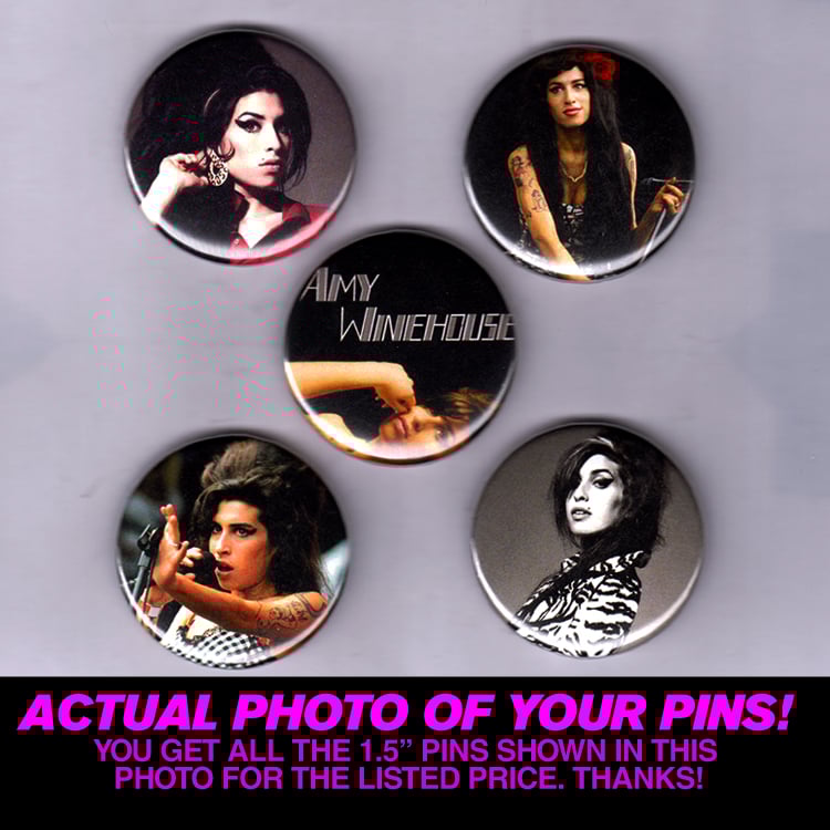 Image of Amy Winehouse - Set of Five 1.5" Pins