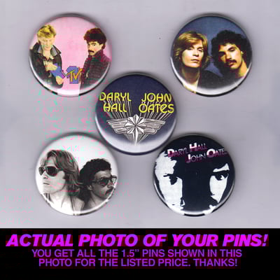 Image of Hall & Oates - Set of Five 1.5" Pins