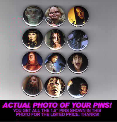Image of Horror Icons - Set of Twelve 1.5" Pins