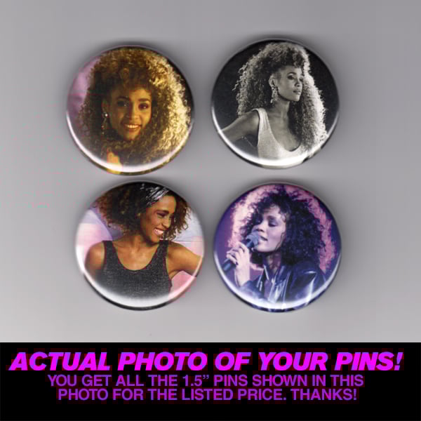 Image of Whitney Houston - Set of Four 1.5" Pins