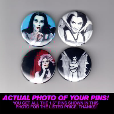 Image of Lily Munster - Set of Four 1.5" Pins