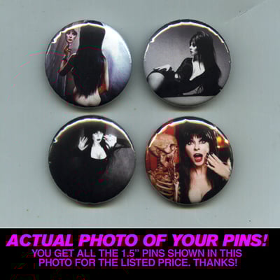 Image of Elvira, Mistress of the Dark Set of Four 1.5" Pins