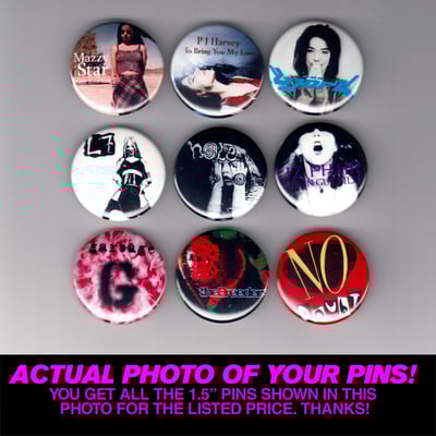 Image of 90's Girl - Set of Nine 1.5" Pins