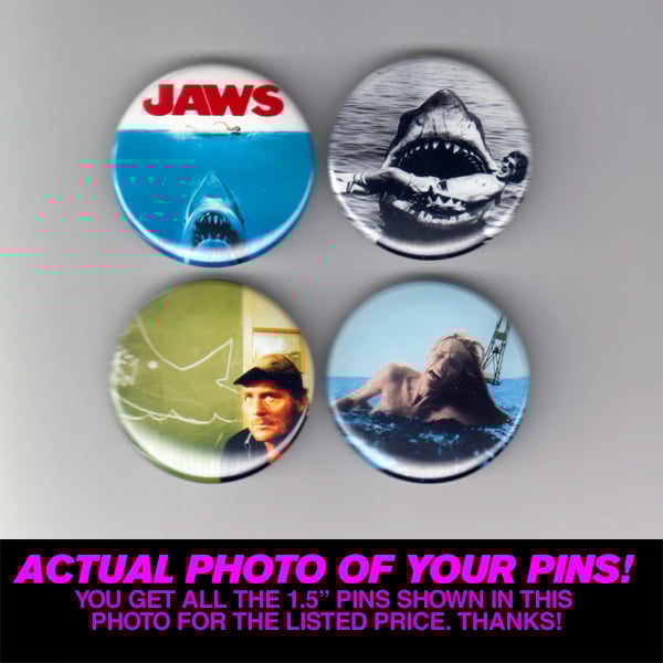 Image of Jaws - Set of Four 1.5" Pins