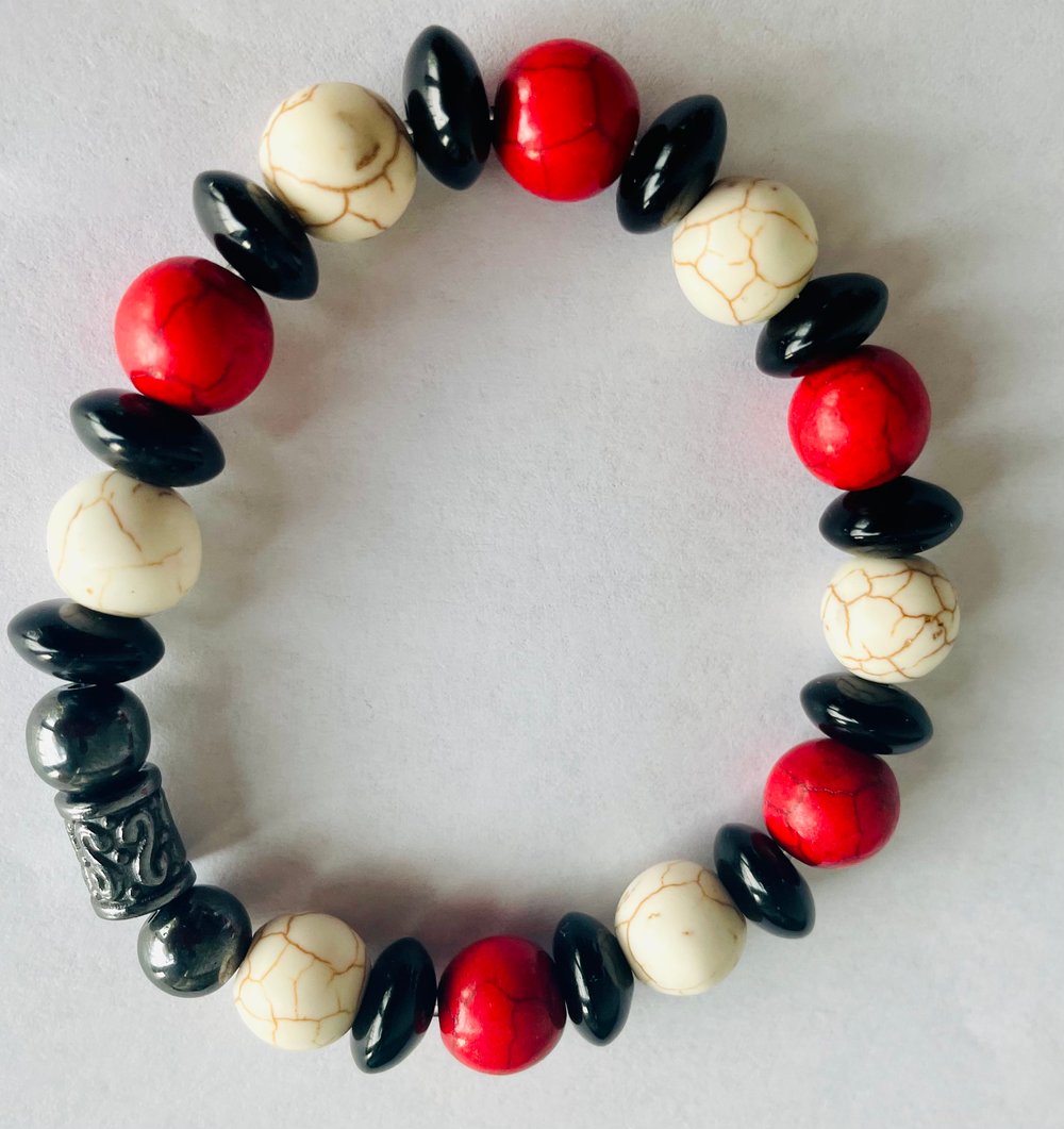 Image of Red and White Howlite 