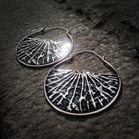Image 1 of 2 1/2" bronze 'dusk' hoop earrings