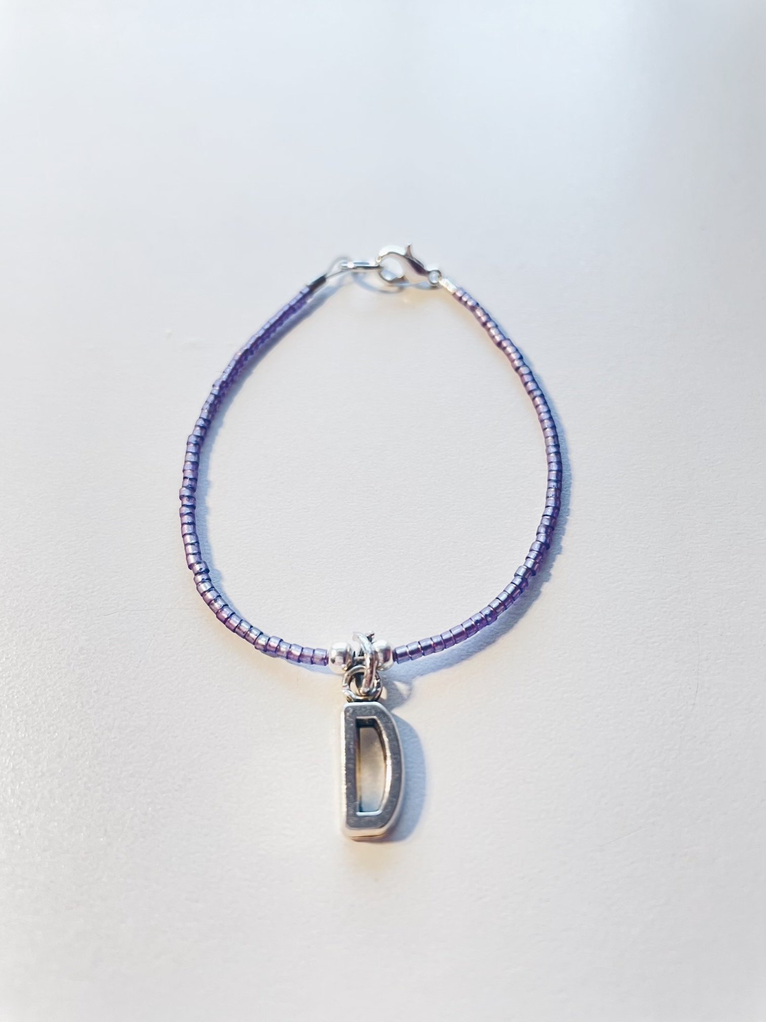 Image of purple initial bracelet