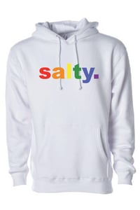 Limited Edition salty. PRIDE white hoodie