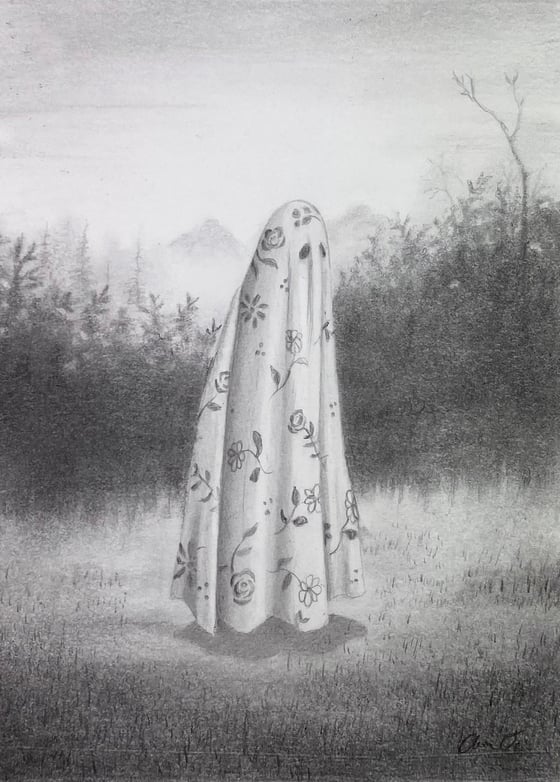 Image of “All Dressed Up...”, graphite on paper