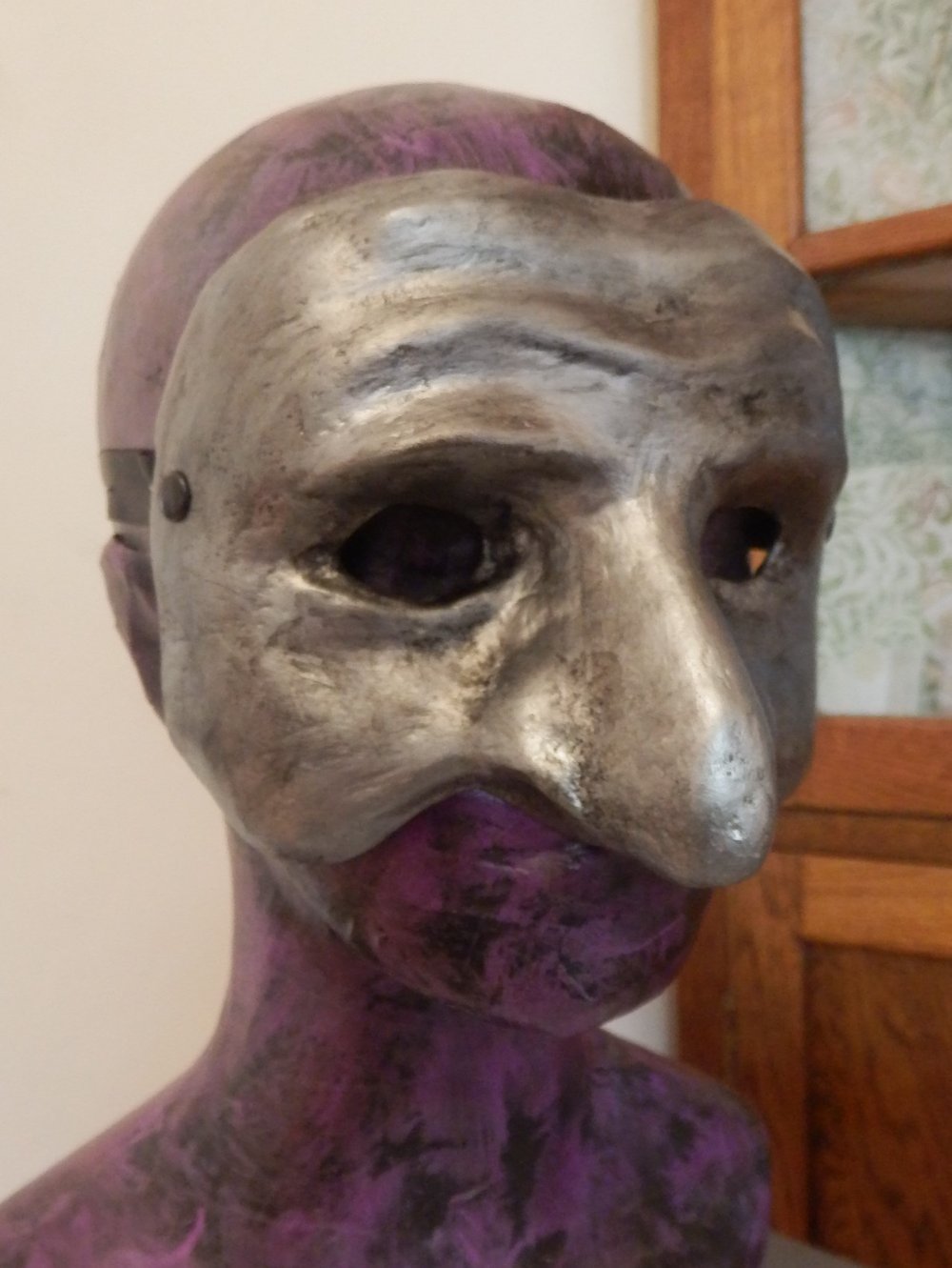 Silver Pulcinella Mask
