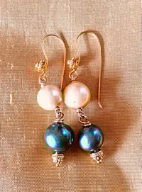 Image 3 of DOUBLE PEARL EARRING