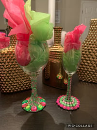 Image 1 of Pink and green