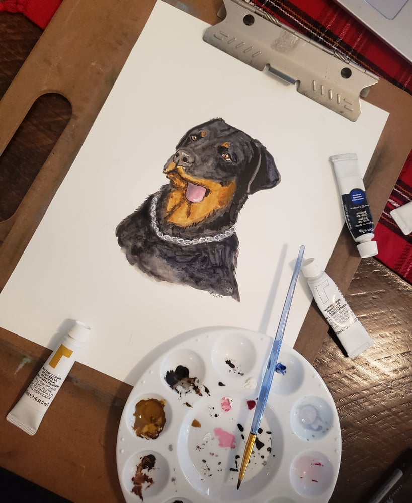 Image of Custom Watercolor Pet Portrait