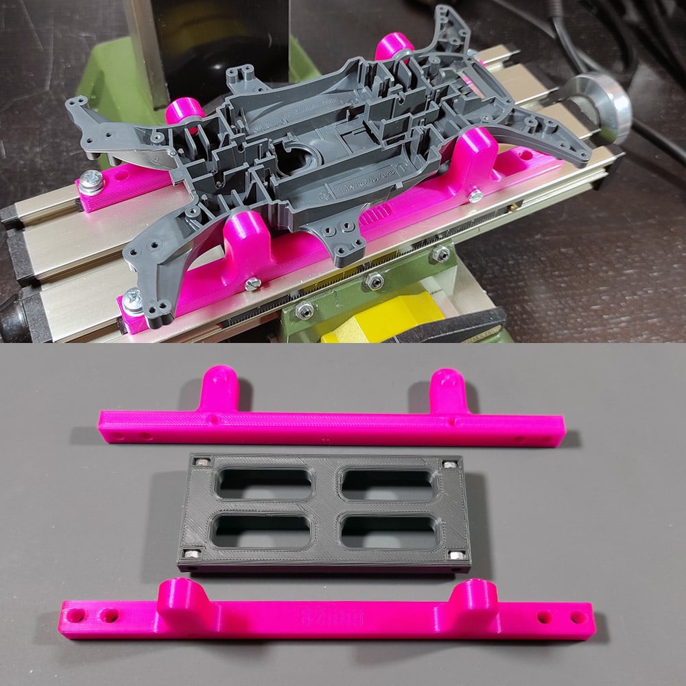 Mini4wd Chassis milling kit for Proxxon MF-70 | Pimentoso