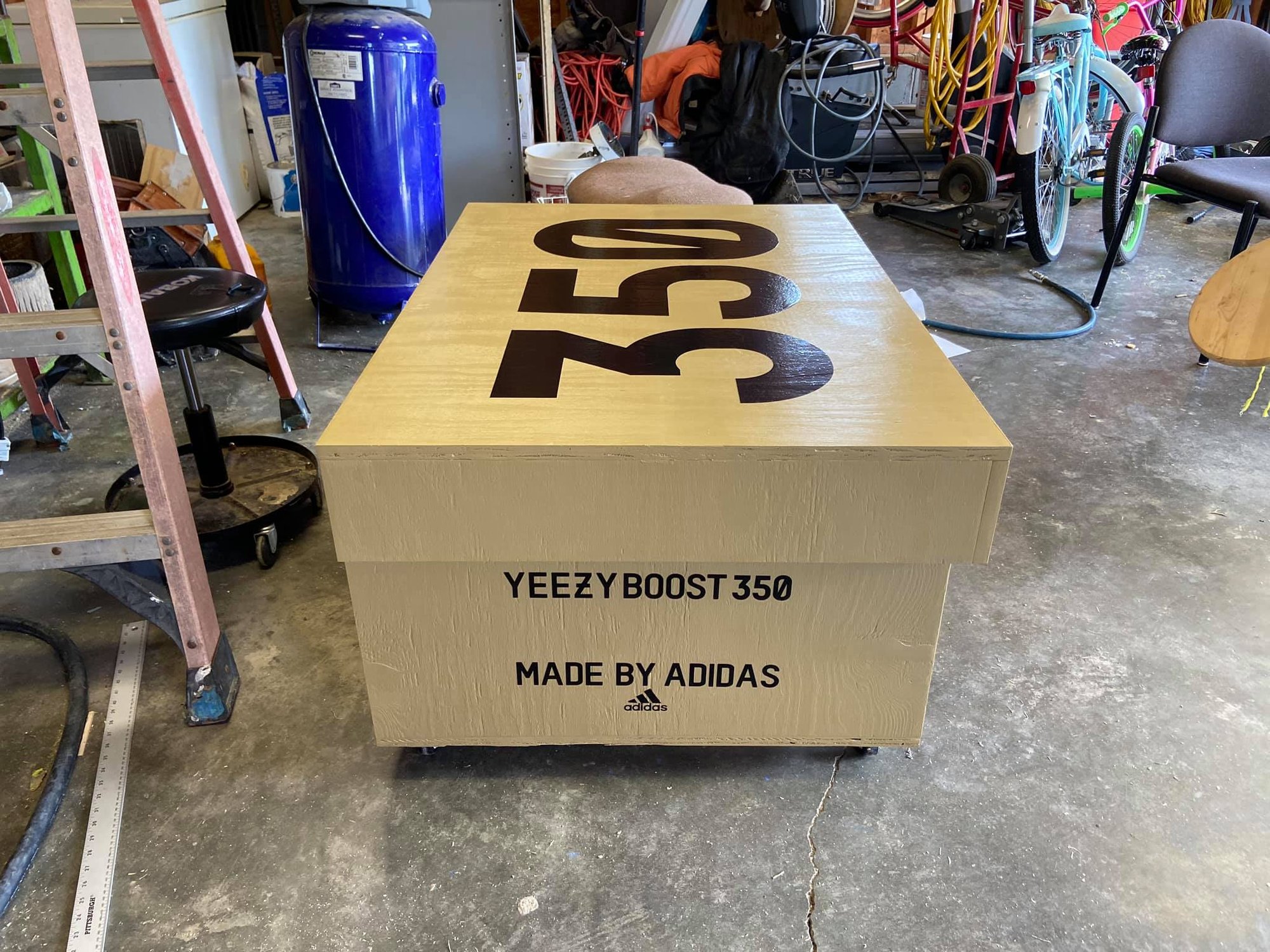 Giant Yeezy 350 Shoebox Storage | Dame's Custom Woodwork Giant Yeezy 350 Shoebox Storage | Dame's Custom Woodwork