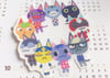Animal Crossing Cats Clear Vinyl Sticker