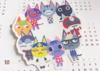 Image 1 of Animal Crossing Cats Clear Vinyl Sticker