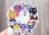 Image 2 of Animal Crossing Cats Clear Vinyl Sticker