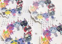 Image 3 of Animal Crossing Cats Clear Vinyl Sticker