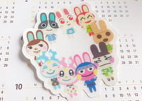 Image 1 of Animal Crossing Bunnies Clear Vinyl Sticker