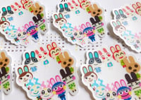 Image 3 of Animal Crossing Bunnies Clear Vinyl Sticker