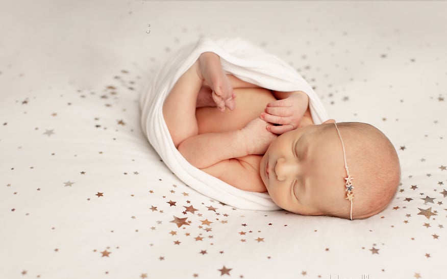 Image of rose yellow white gold star headband newborn prop ready to ship