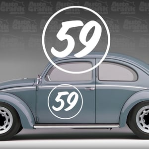 Image of 356 TYPE OVERSIZED RACING NUMBER + OUTLINE DISC 580 - 1 X VINTAGE PAINTED STYLE